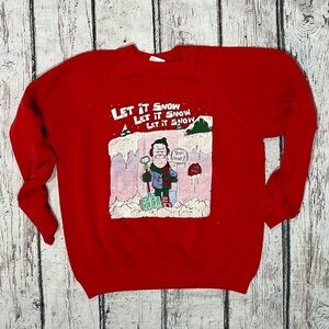 Vintage 1980s Lets It Snow Humor Funny Xmas Christmas 80s Sweatshirt